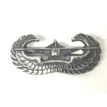 WW2 USA Parachute Glider Wings Sterling Silver. Po