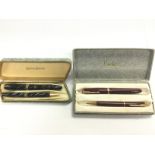 Two pen sets comprising Conway Stewart and Parker