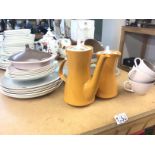 A collection of Poole ceramics including tea and d