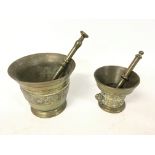 Brass Pestle & mortars. NO RESERVE