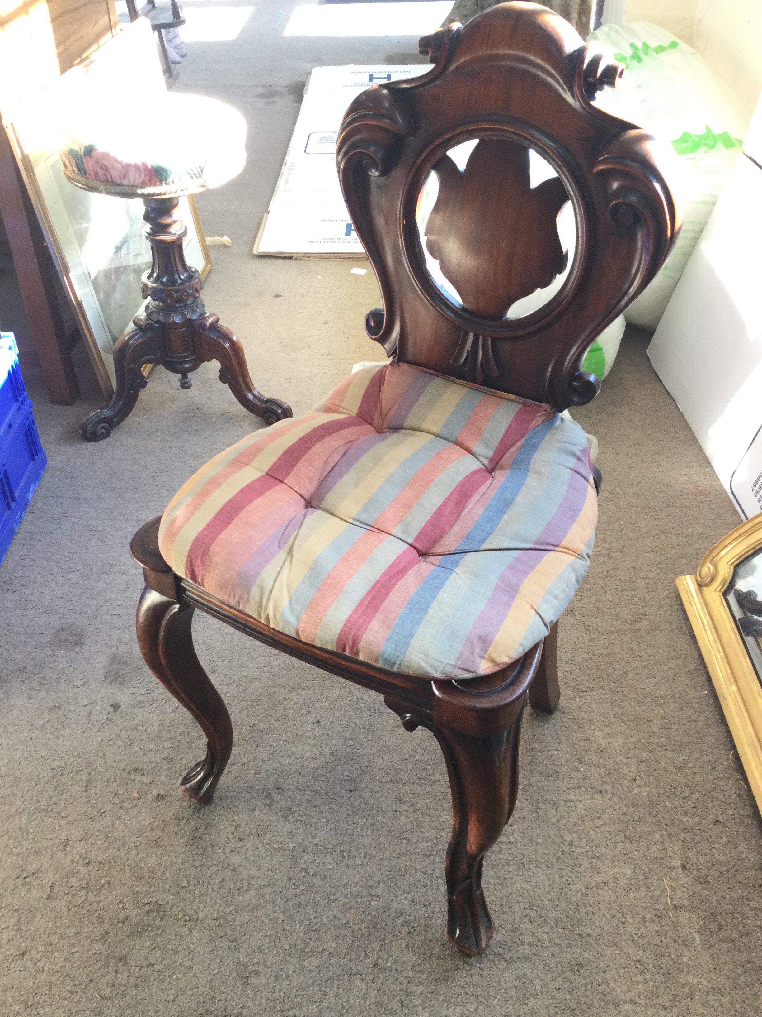 A Victorian Mahogany hall chair, in need of restor - Image 2 of 8