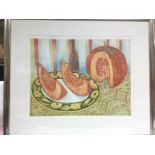 A framed and glazed limited edition still life print titled 'Pumpkin' by Richard Bawden, 20/25.