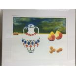 A framed and glazed limited edition Ruth O'Donnell still life print, numbered and signed by the