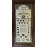 Withdrawn - A framed collection of Untied States coins of the