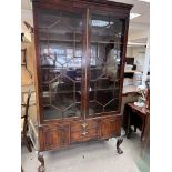 A large Victorian mahogany display cabinet, Width