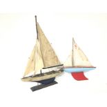 Vintage pond yacht and model ship