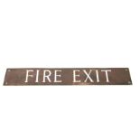 Vintage copper fire exit sign, approximately 51cm