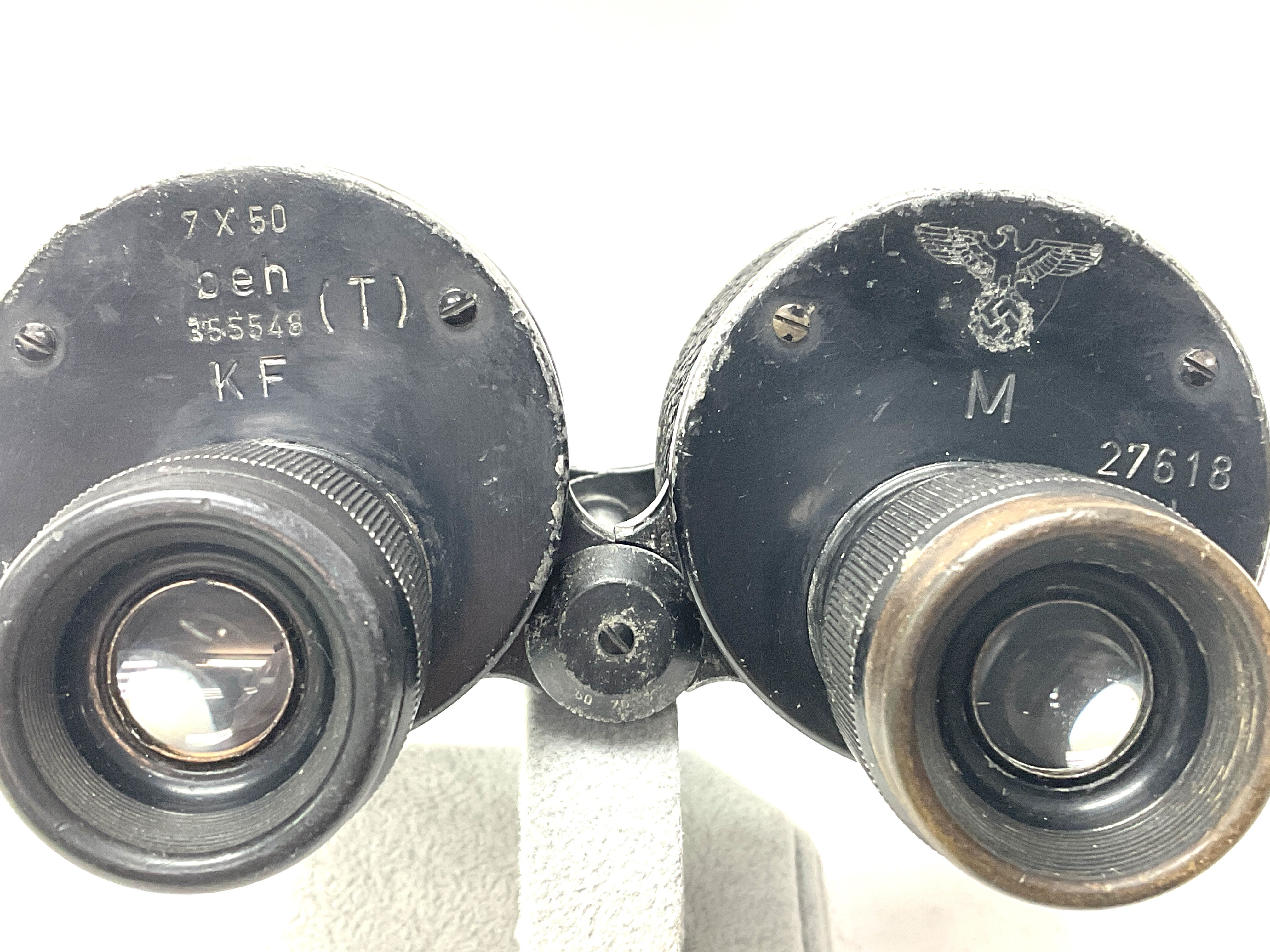 A WWII Second World War Third Reich Nazi German Kriegsmarine BEH 7x 50 Naval Binoculars.