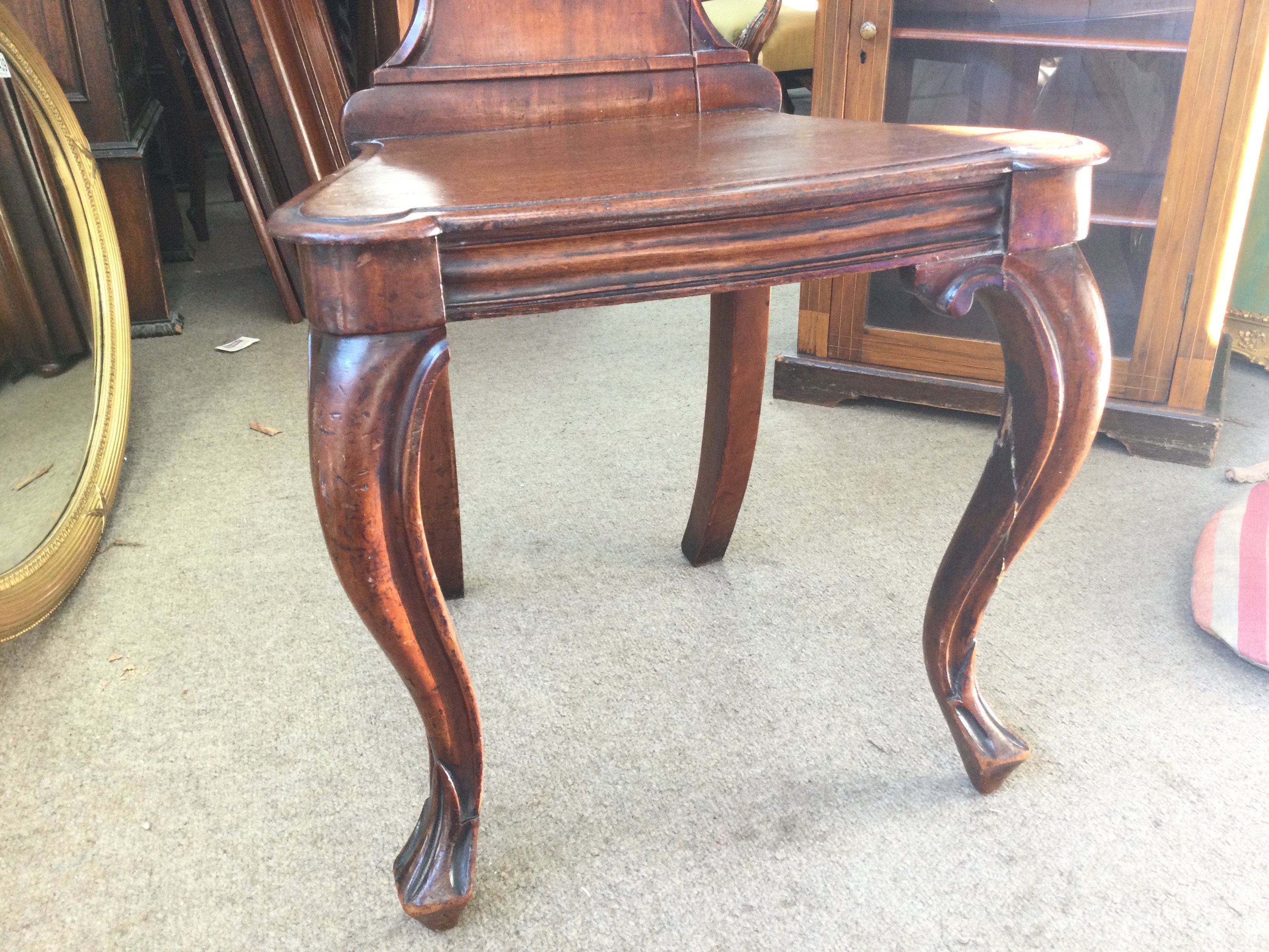 A Victorian Mahogany hall chair, in need of restor - Image 4 of 8