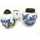 Two Chinese 19th century export porcelain ginger j