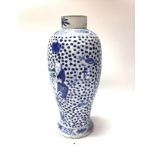 A Chinese blue and white green porcelain vase with