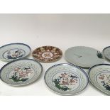 A Japanese dish with impressed pattern a set of si