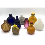 A group lot of Chinese snuff bottles all moulded f