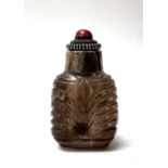 A 20th century carved rutile quartz snuff bottle w