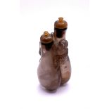 A small double carved rock crystal snuff bottle wi