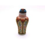 A hand painted enamelled milk glass snuff bottle w