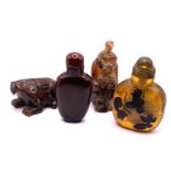 4 various form Resin snuff bottles.