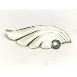 Sterling silver & enamel J Tostrup Norway brooch ,