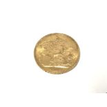 A 1908 gold full sovereign. Postage A