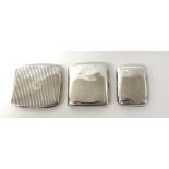 3 Hallmarked silver cigarette cases together with