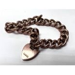 A 9ct gold curb style open link bracelet, 12.3g, (