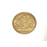 A 1907 gold half sovereign. Postage A