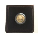 A 1981 gold proof sovereign. Shipping category A.