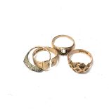 4 9ct gold rings, total weight 12g. (A)