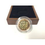 2009 Robert Burns Â£2 gold proof coin with COA. Po