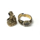 A Victorian 18ct gold mourning ring 5.3g (damaged)