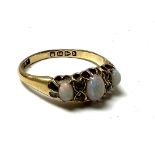 An Edwardian 18ct gold, opal and diamond ring, Siz