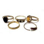 A collection of gold rings to include a 22ct gold