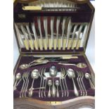 Two canteens of silver plated cutlery plus other cutlery, two items of Picquot ware etc. Shipping