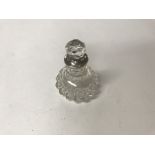 Glass perfume bottle with a silver collar, London