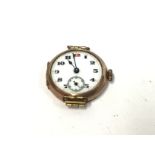A 9ct gold watch. Not seen running. 13.86g And a s