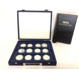 Ships & Explorers proof silver coins set cased, po