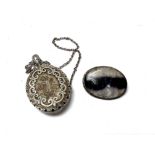 A vintage sterling silver TLM brooch together with