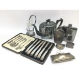 A collection of silver and silver plated items inc
