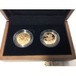 50th anniversary two coin sovereign set with COA.