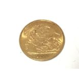 A 1913 gold half sovereign. Postage A