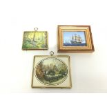 Three framed miniatures from 20th century. NO RESE