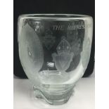A Caithness glass vase with etched decoration '187