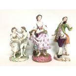 Porcelain figures of Gentlemen and ladies ,18- 24c