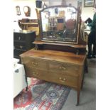 An Edwardian dressing table, approx 106cm x 50cm x 153cm. Shipping category D.
