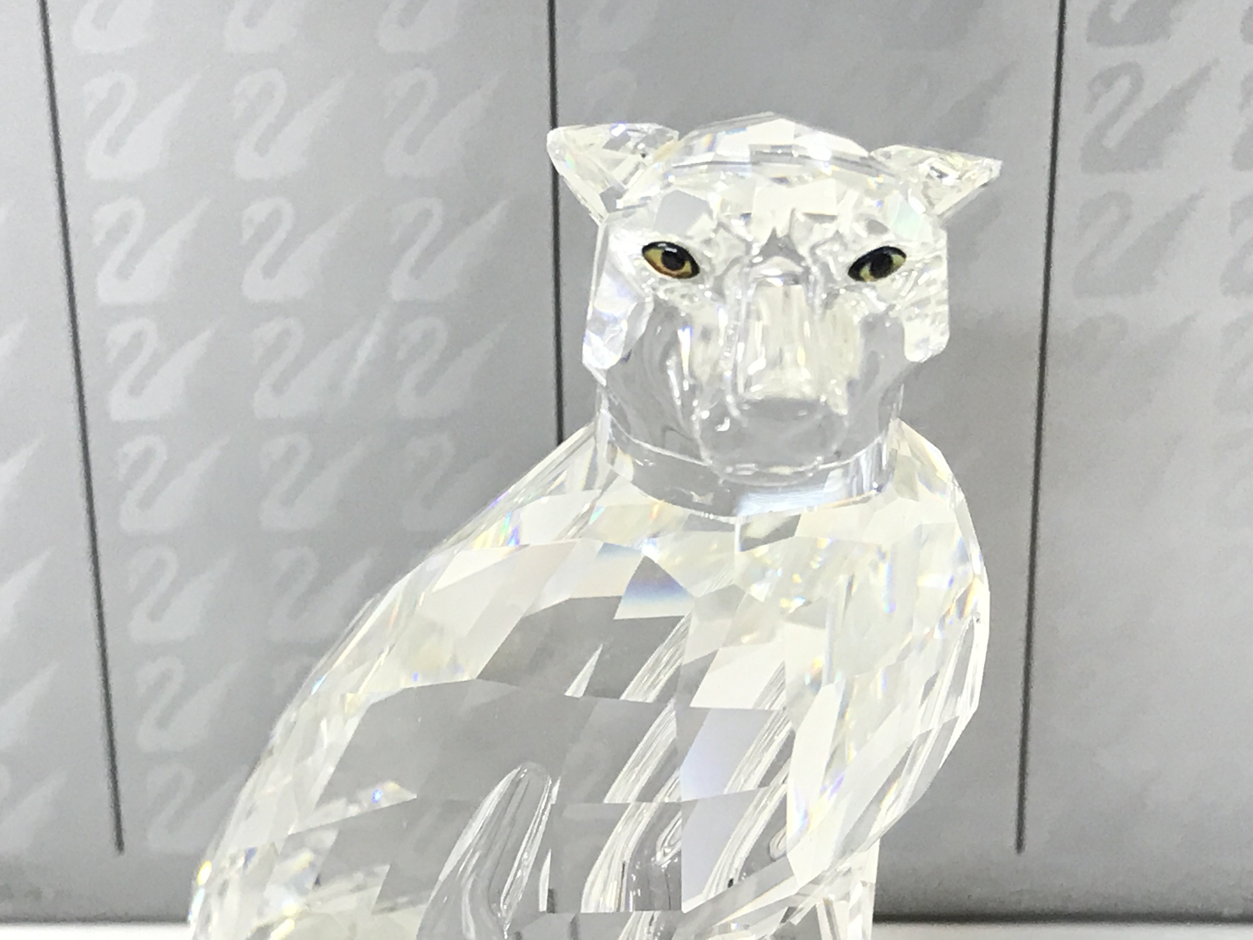 Swarovski Silver Crystal Cheetah, postage cat D no - Image 2 of 4
