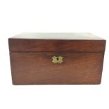 Antique mahogany tea caddy with two compartments a