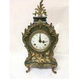 A French Louis XV style clock with gilt metal moun