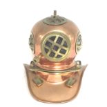 Miniature brass and copper divers helmet , postage