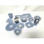 A large collection of Wedgwood Jasperware plates,