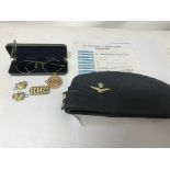 RAF memorabilia including badges , glasses and a h